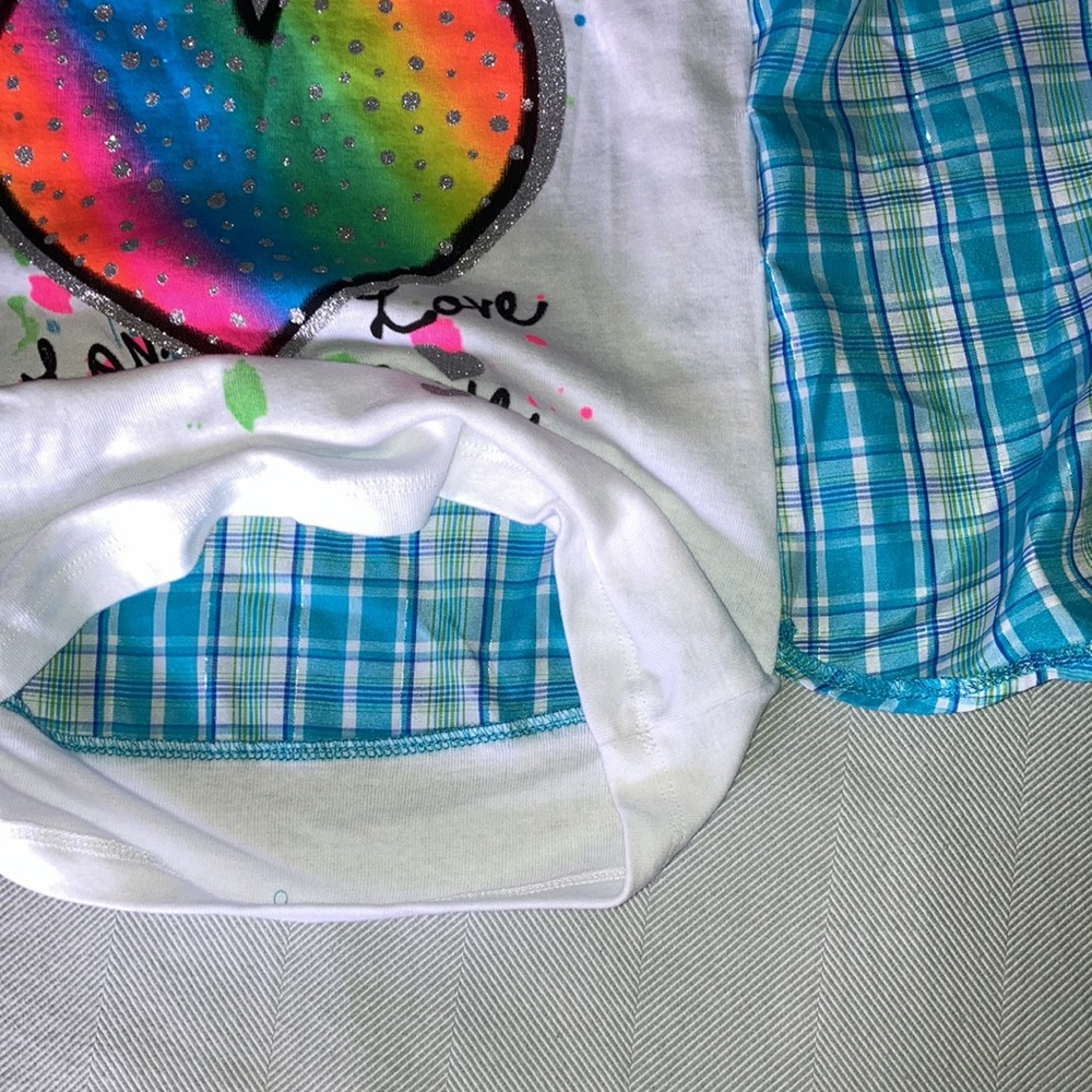 Girls Attached Tank Top Plaid Shirt - Picture 5 of 7